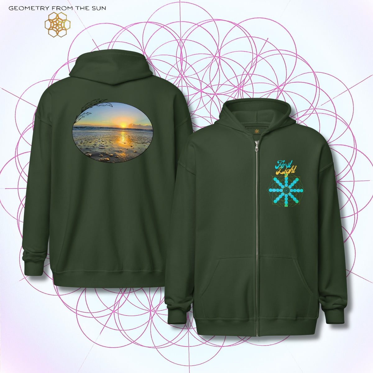Quiet Rays Sunrise Zip Up Hoodie - FIRST LIGHT