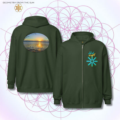 Quiet Rays Sunrise Zip Up Hoodie - FIRST LIGHT