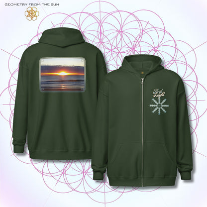 Horizon Blaze Sunrise Zip Up Hoodie - FIRST LIGHT