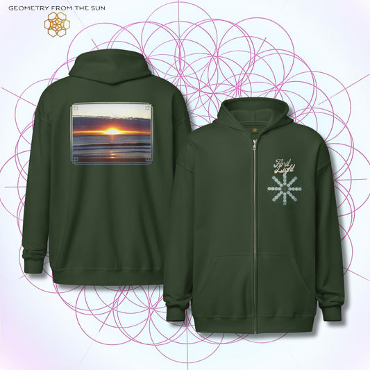 Horizon Blaze Sunrise Zip Up Hoodie - FIRST LIGHT