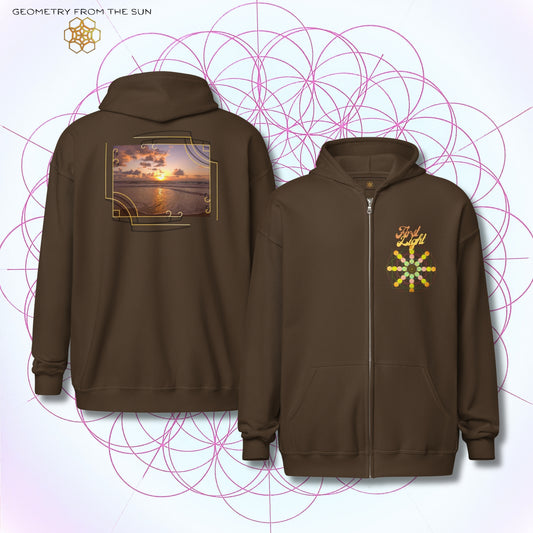 Golden Haze Sunrise Zip Up Hoodie - FIRST LIGHT