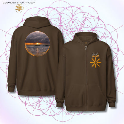 Misty Crest Sunrise Zip Up Hoodie - FIRST LIGHT