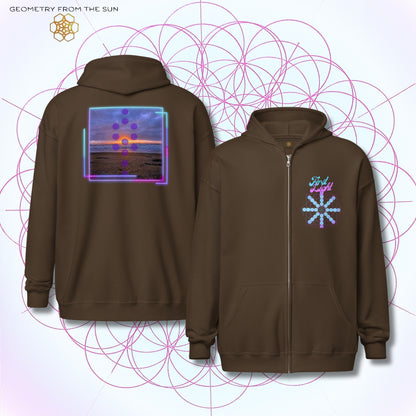 Blush Horizon Sunrise Zip Up Hoodie - FIRST LIGHT