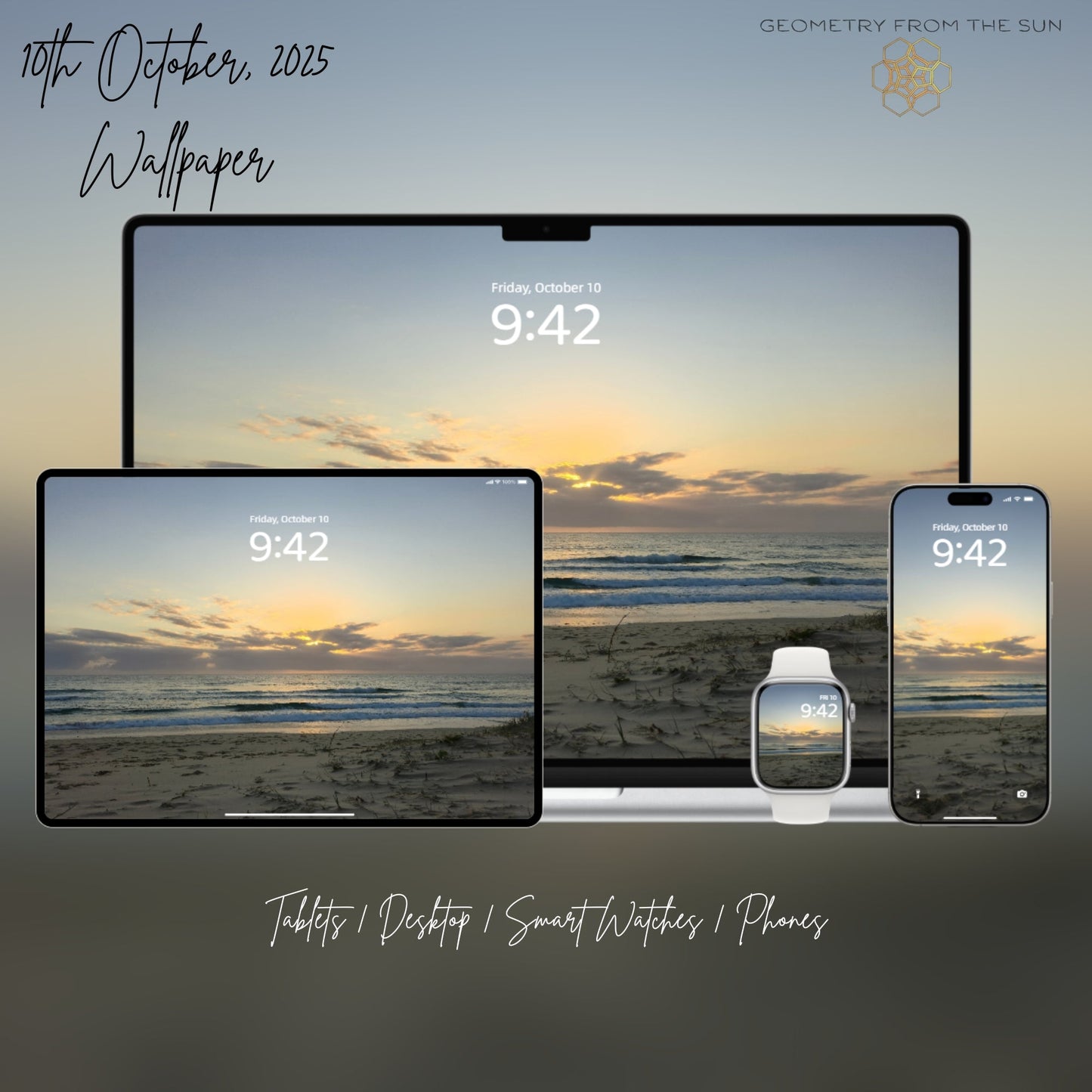 10 Oct 2025 Sunrise Wallpapers – 17 Device Sizes (iPhone, Samsung, Pixel, iPad, Desktop, 4K) - Geometry From The Sun