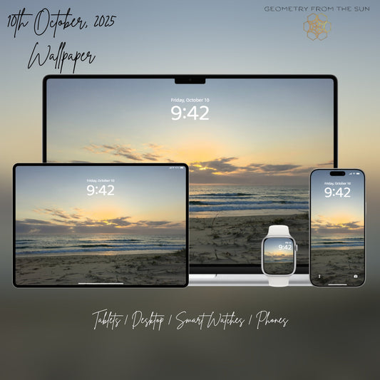 10 Oct 2025 Sunrise Wallpapers – 17 Device Sizes (iPhone, Samsung, Pixel, iPad, Desktop, 4K) - Geometry From The Sun