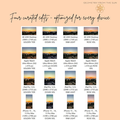 11 Nov 2025 Sunrise Wallpapers – 4 Artistic Moods | iPhone, Samsung, iPad, Desktop (4K, HD) - Geometry From The Sun
