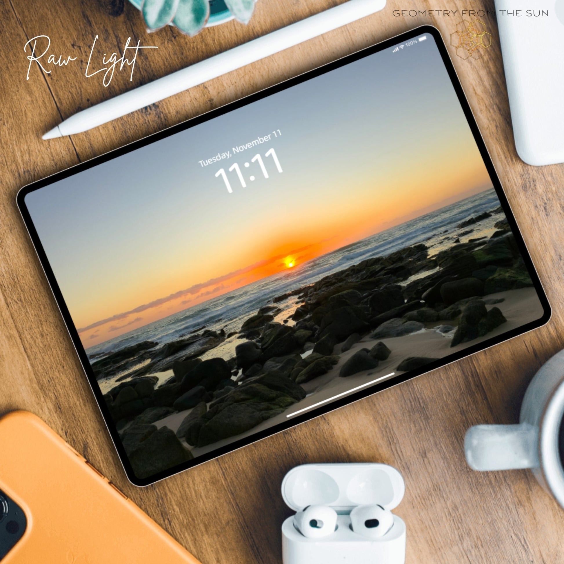 11 Nov 2025 Sunrise Wallpapers – 4 Artistic Moods | iPhone, Samsung, iPad, Desktop (4K, HD) - Geometry From The Sun