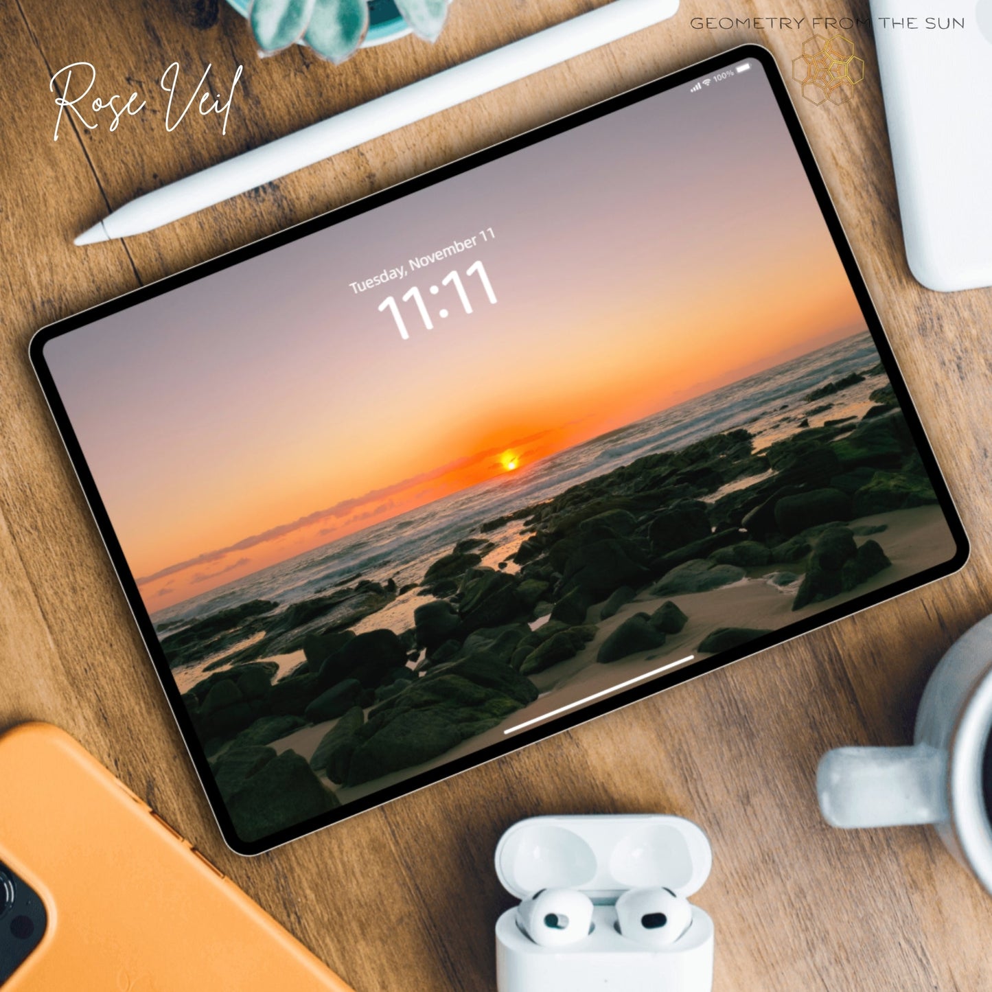 11 Nov 2025 Sunrise Wallpapers – 4 Artistic Moods | iPhone, Samsung, iPad, Desktop (4K, HD) - Geometry From The Sun