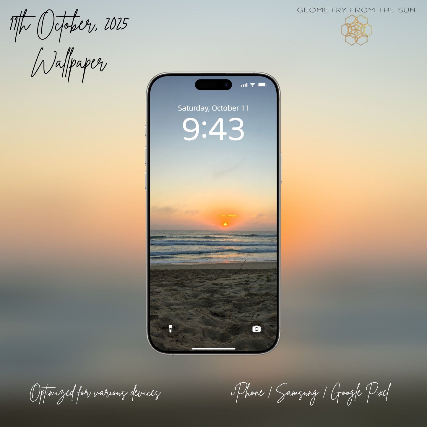 11 Oct 2025 Sunrise Wallpapers – 17 Device Sizes (iPhone, Samsung, Pixel, iPad, Desktop, 4K) - Geometry From The Sun