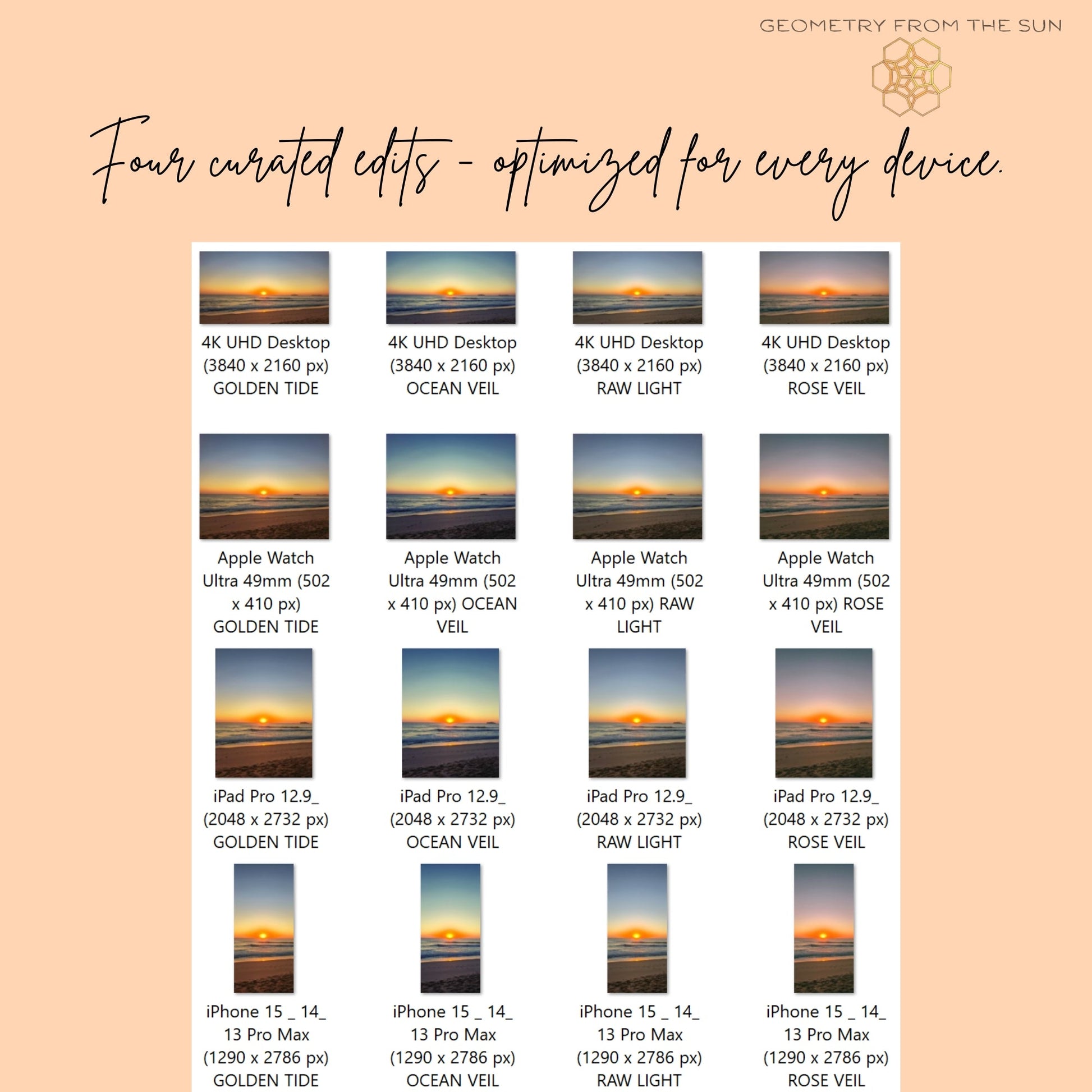 12 Nov 2025 Sunrise Wallpapers – 4 Artistic Moods | iPhone, Samsung, iPad, Desktop (4K, HD) - Geometry From The Sun