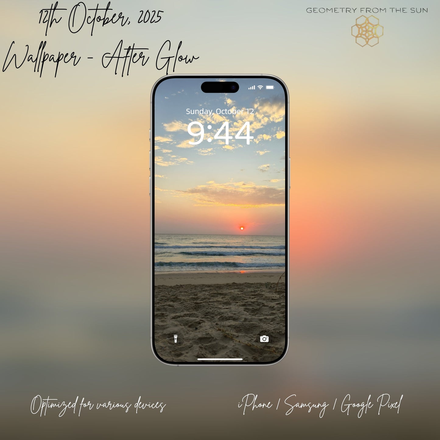 12 Oct 2025 After Glow Sunrise Wallpapers – 17 Device Sizes (iPhone, Samsung, Pixel, iPad, Desktop, 4K)