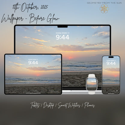12 Oct 2025 Before Glow Sunrise Wallpapers – 17 Device Sizes (iPhone, Samsung, Pixel, iPad, Desktop, 4K) - Geometry From The Sun
