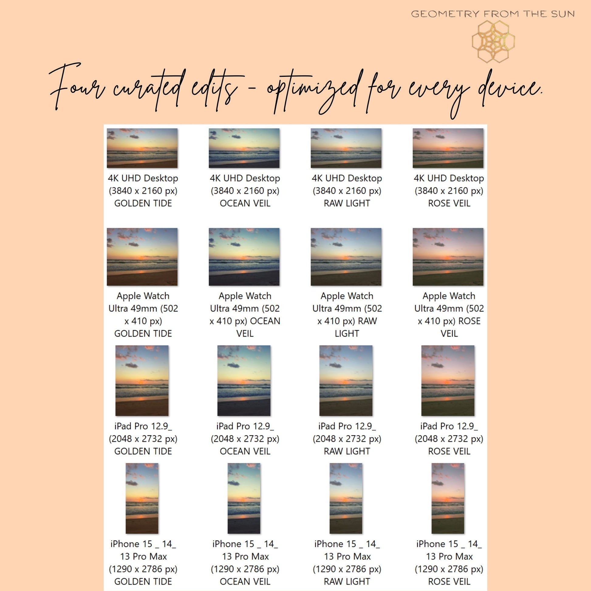 13 Nov 2025 Sunrise Wallpapers – 4 Artistic Moods | iPhone, Samsung, iPad, Desktop (4K, HD) - Geometry From The Sun