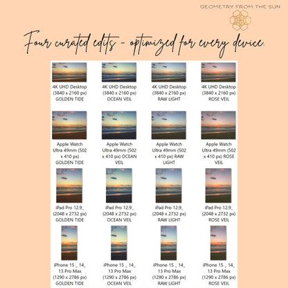 13 Nov 2025 Sunrise Wallpapers – 4 Artistic Moods | iPhone, Samsung, iPad, Desktop (4K, HD) - Geometry From The Sun