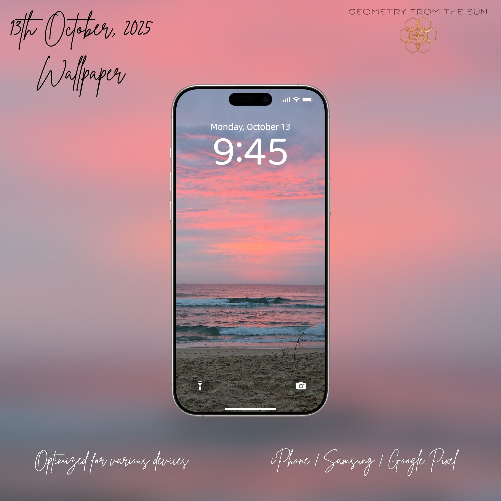 13 Oct 2025 Sunrise Wallpapers – 17 Device Sizes (iPhone, Samsung, Pixel, iPad, Desktop, 4K) - Geometry From The Sun