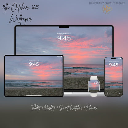 13 Oct 2025 Sunrise Wallpapers – 17 Device Sizes (iPhone, Samsung, Pixel, iPad, Desktop, 4K) - Geometry From The Sun