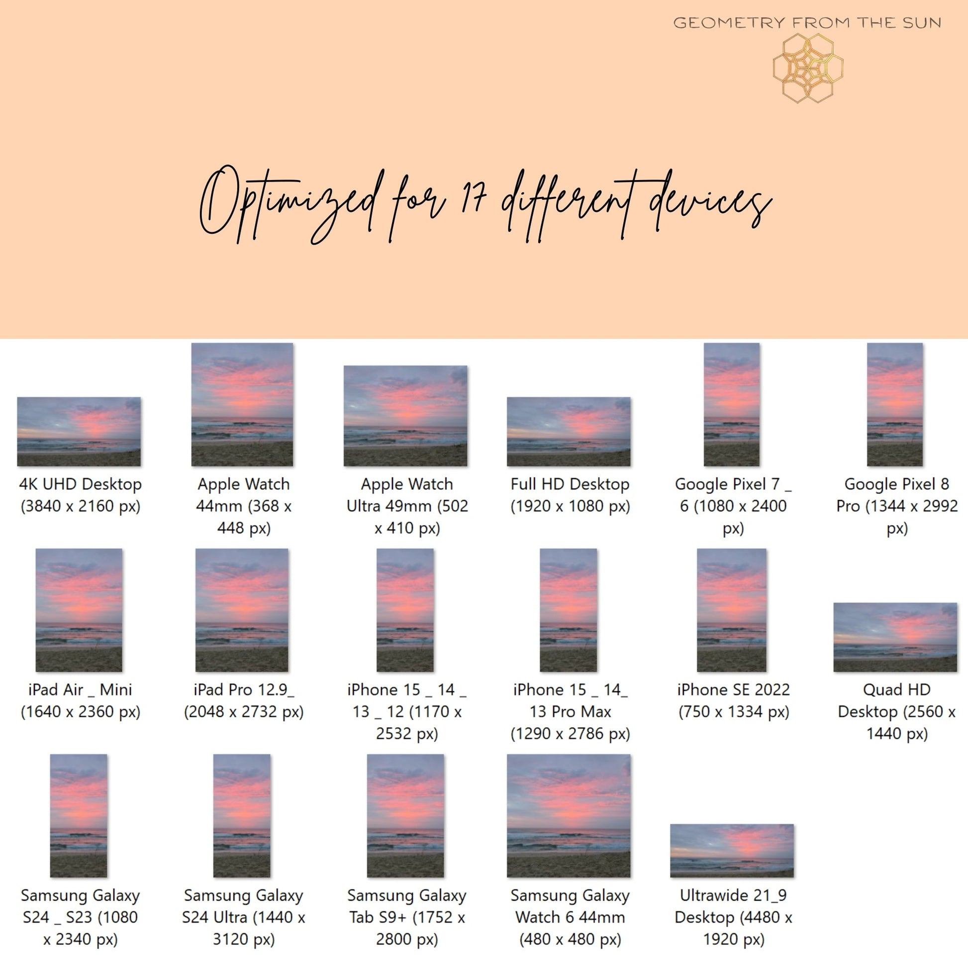 13 Oct 2025 Sunrise Wallpapers – 17 Device Sizes (iPhone, Samsung, Pixel, iPad, Desktop, 4K) - Geometry From The Sun