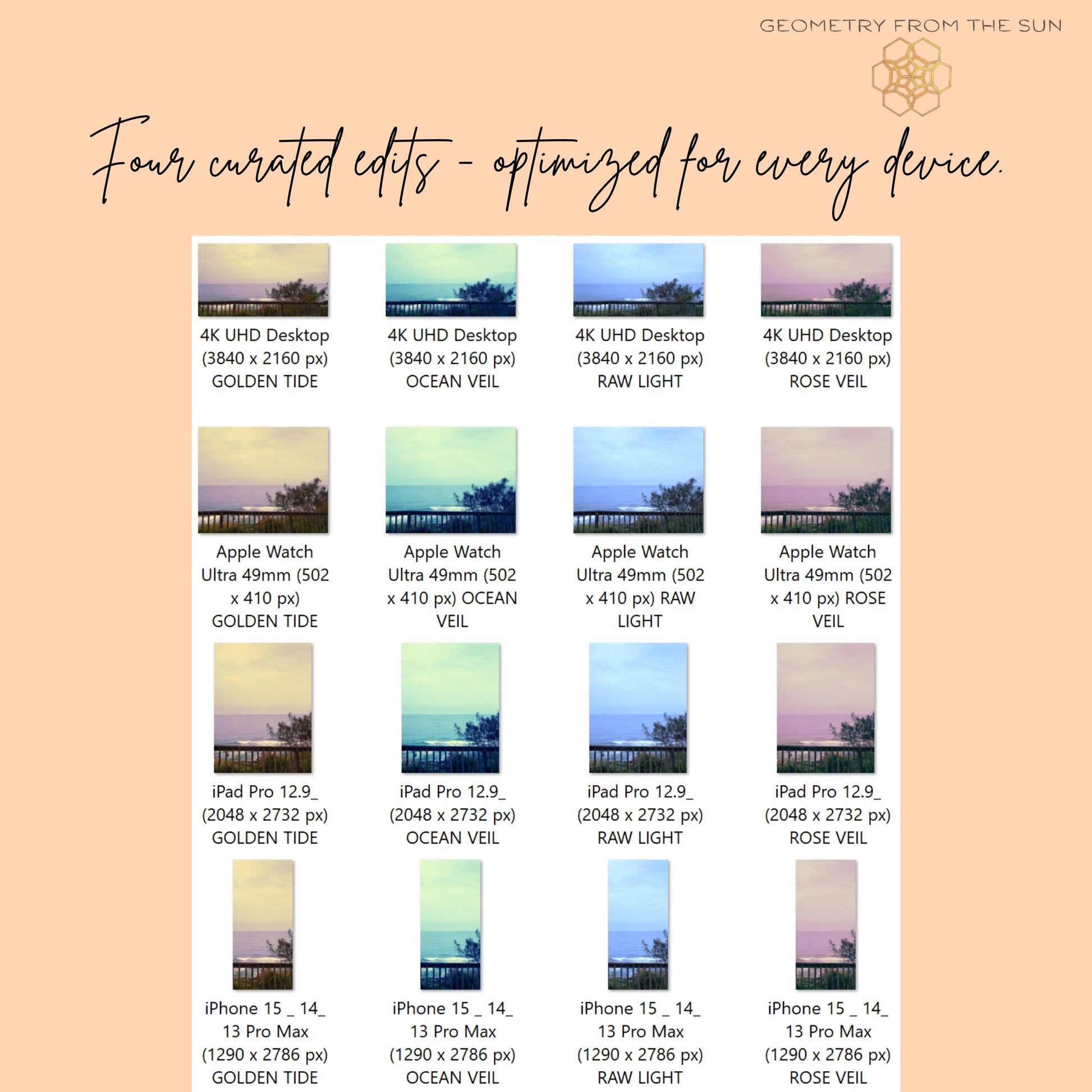 14 Nov 2025 Sunrise Wallpapers – 4 Artistic Moods | iPhone, Samsung, iPad, Desktop (4K, HD) - Geometry From The Sun