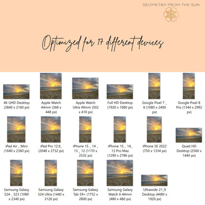 14 Oct 2025 Sunrise Wallpapers – 17 Device Sizes (iPhone, Samsung, Pixel, iPad, Desktop, 4K) - Geometry From The Sun