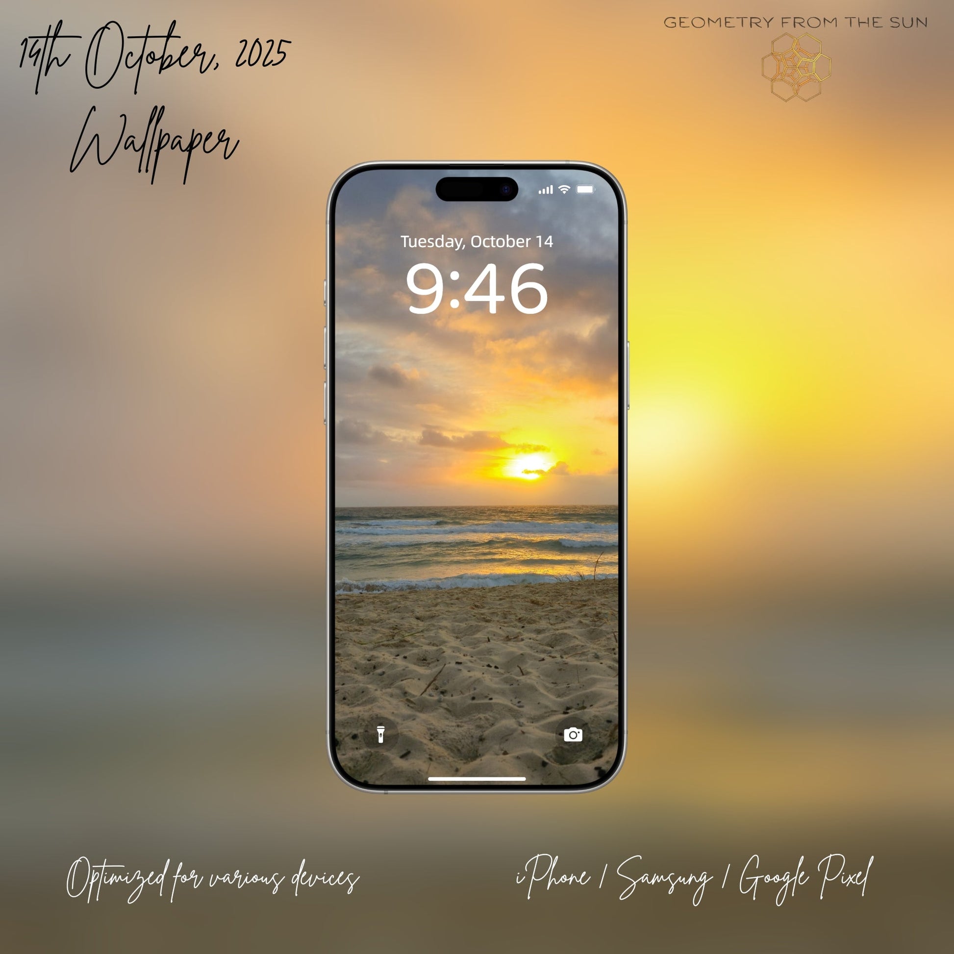 14 Oct 2025 Sunrise Wallpapers – 17 Device Sizes (iPhone, Samsung, Pixel, iPad, Desktop, 4K) - Geometry From The Sun