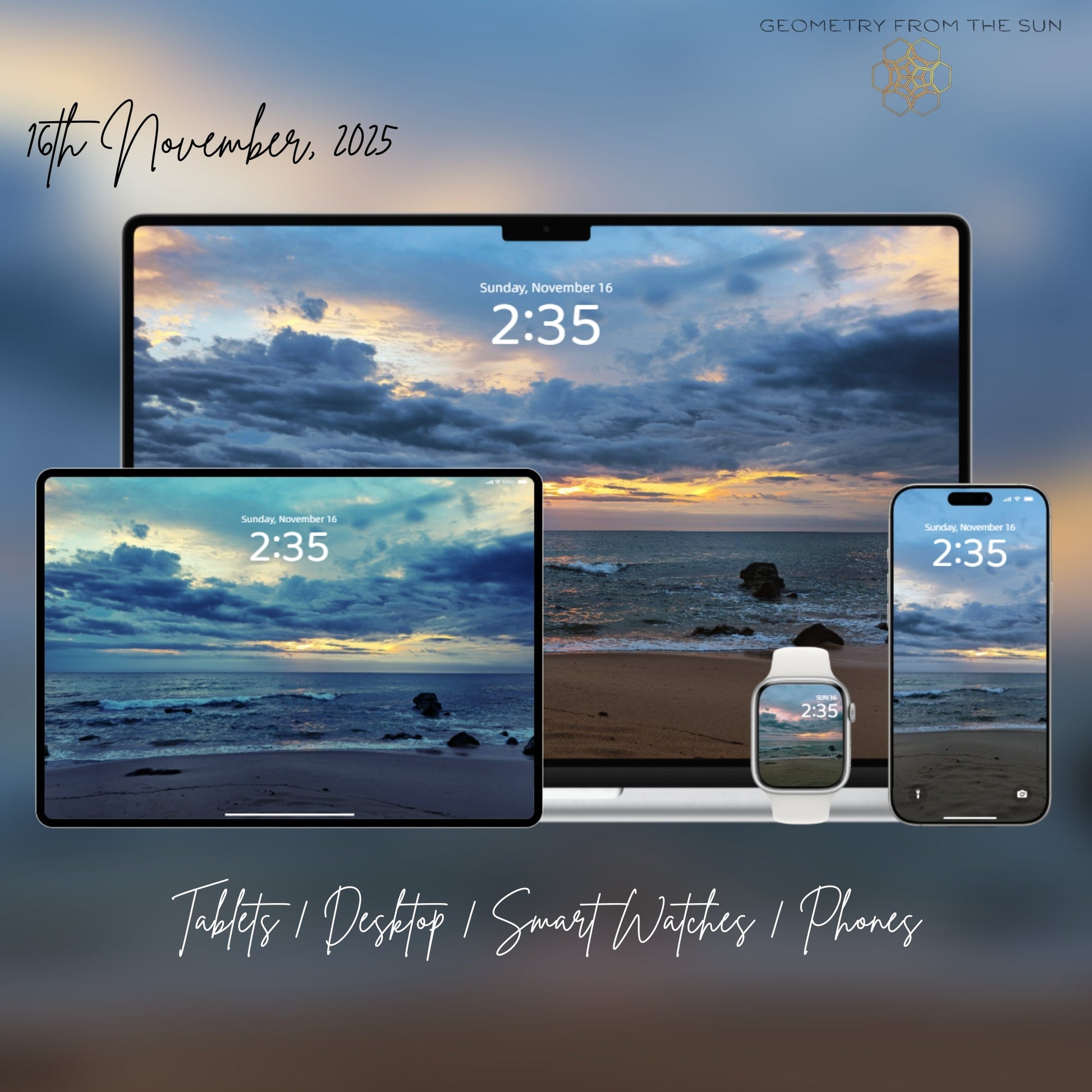 16 Nov 2025 Foreboding Sunrise Wallpapers – 4 Artistic Moods | iPhone, Samsung, iPad, Desktop (4K, HD) - Geometry From The Sun