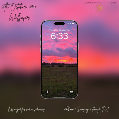 16 Oct 2025 Sunrise Wallpapers – 17 Device Sizes (iPhone, Samsung, Pixel, iPad, Desktop, 4K) - Geometry From The Sun
