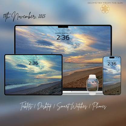 17 Nov 2025 Layered Sunrise Wallpapers – 4 Artistic Moods | iPhone, Samsung, iPad, Desktop (4K, HD) - Geometry From The Sun