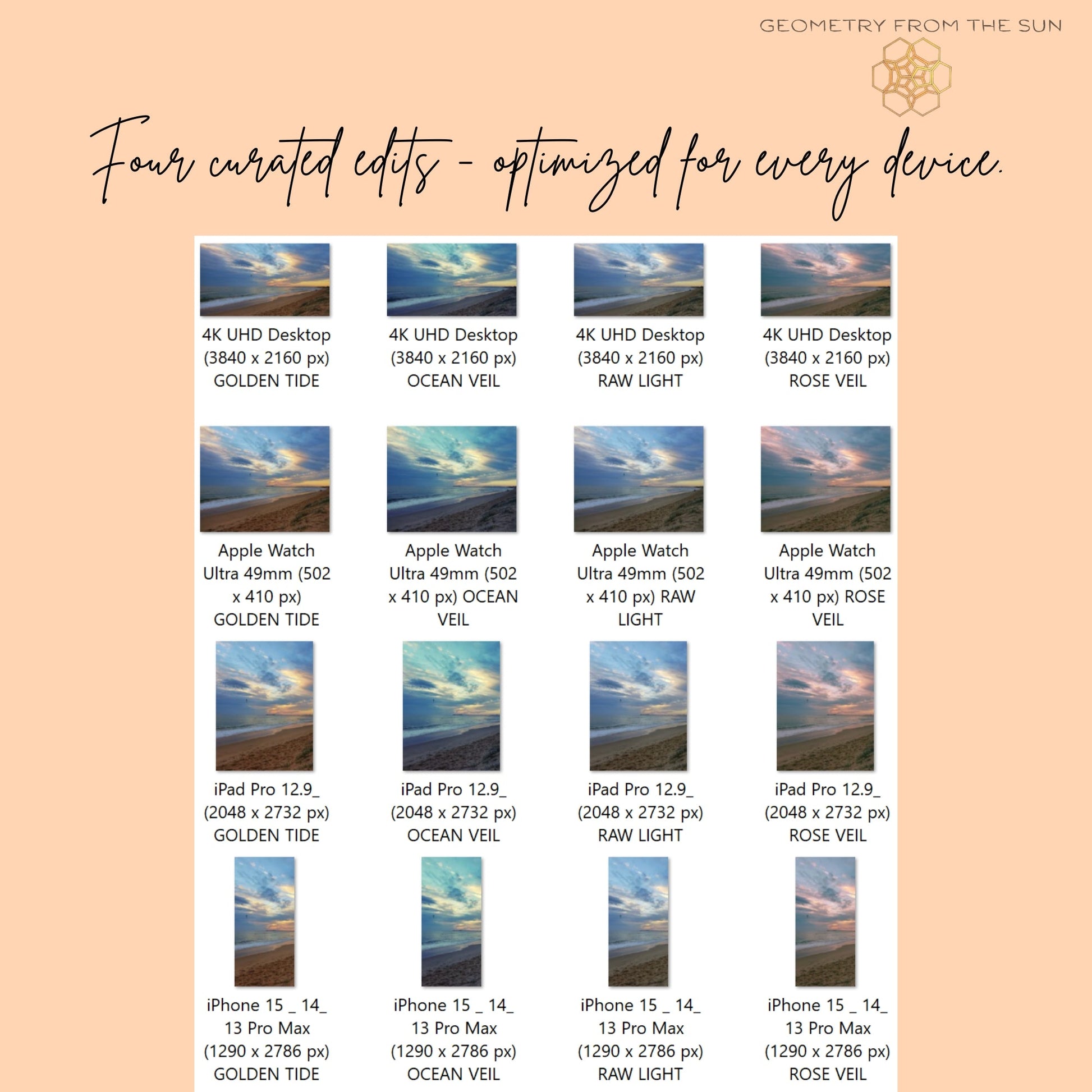 17 Nov 2025 Layered Sunrise Wallpapers – 4 Artistic Moods | iPhone, Samsung, iPad, Desktop (4K, HD) - Geometry From The Sun