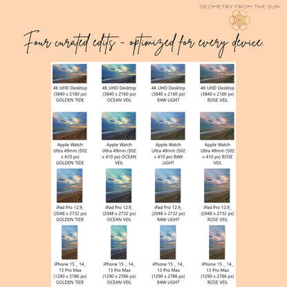 17 Nov 2025 Layered Sunrise Wallpapers – 4 Artistic Moods | iPhone, Samsung, iPad, Desktop (4K, HD) - Geometry From The Sun