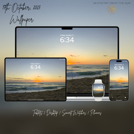 17 Oct 2025 Sunrise Wallpapers – 17 Device Sizes (iPhone, Samsung, Pixel, iPad, Desktop, 4K) - Geometry From The Sun