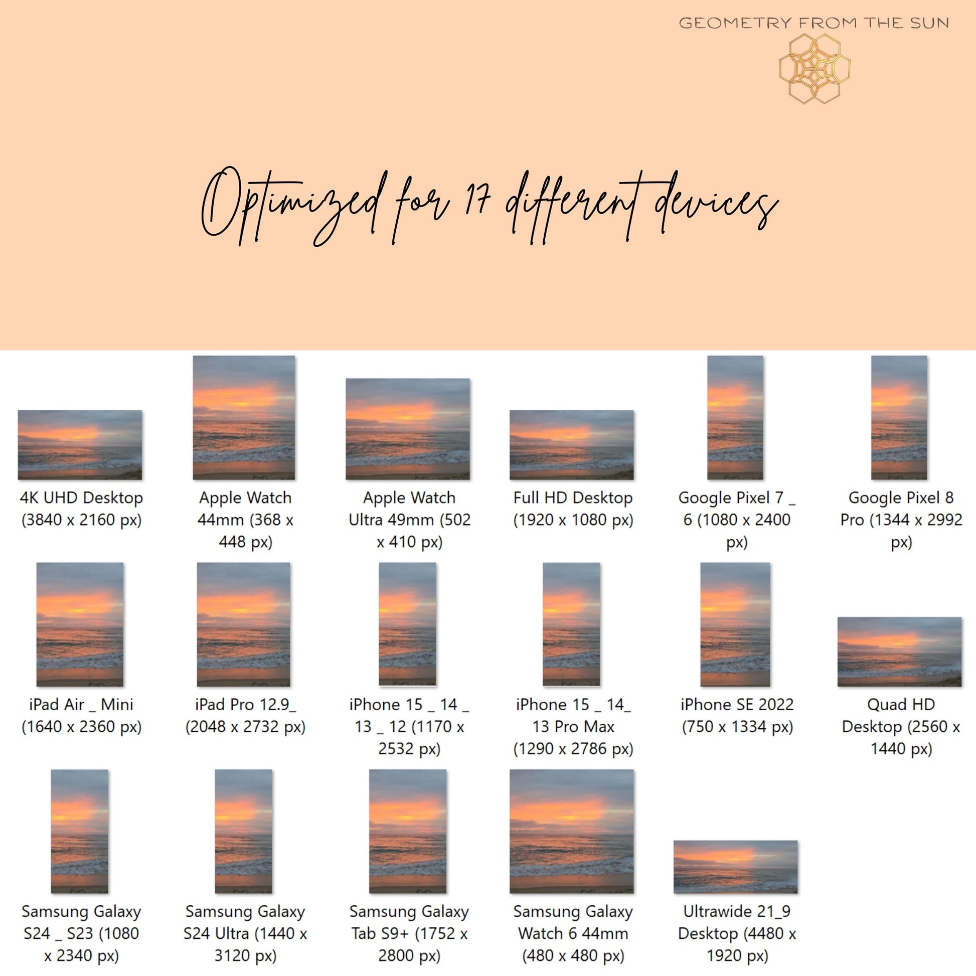 18 Oct 2025 Sunrise Wallpapers – 17 Device Sizes (iPhone, Samsung, Pixel, iPad, Desktop, 4K) - Geometry From The Sun
