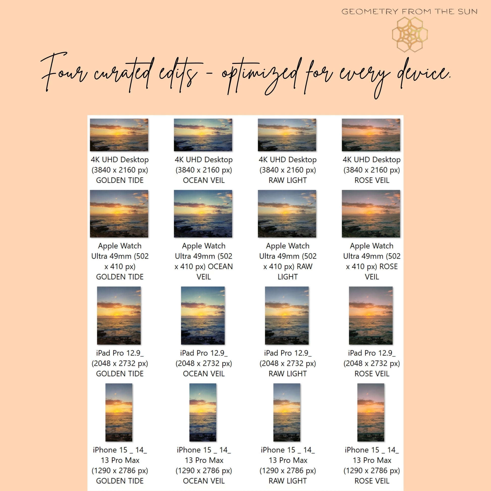 19 Nov 2025 Breathtaking Sunrise Wallpapers – 4 Artistic Moods | iPhone, Samsung, iPad, Desktop (4K, HD) - Geometry From The Sun