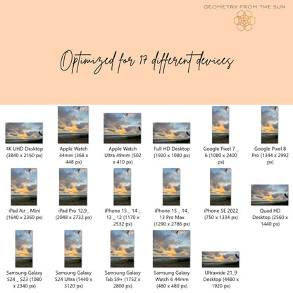 19 Oct 2025 Sunrise Wallpapers – 17 Device Sizes (iPhone, Samsung, Pixel, iPad, Desktop, 4K) - Geometry From The Sun