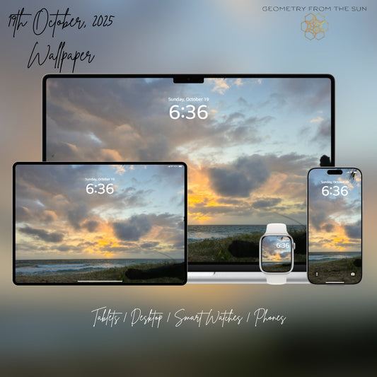 19 Oct 2025 Sunrise Wallpapers – 17 Device Sizes (iPhone, Samsung, Pixel, iPad, Desktop, 4K) - Geometry From The Sun