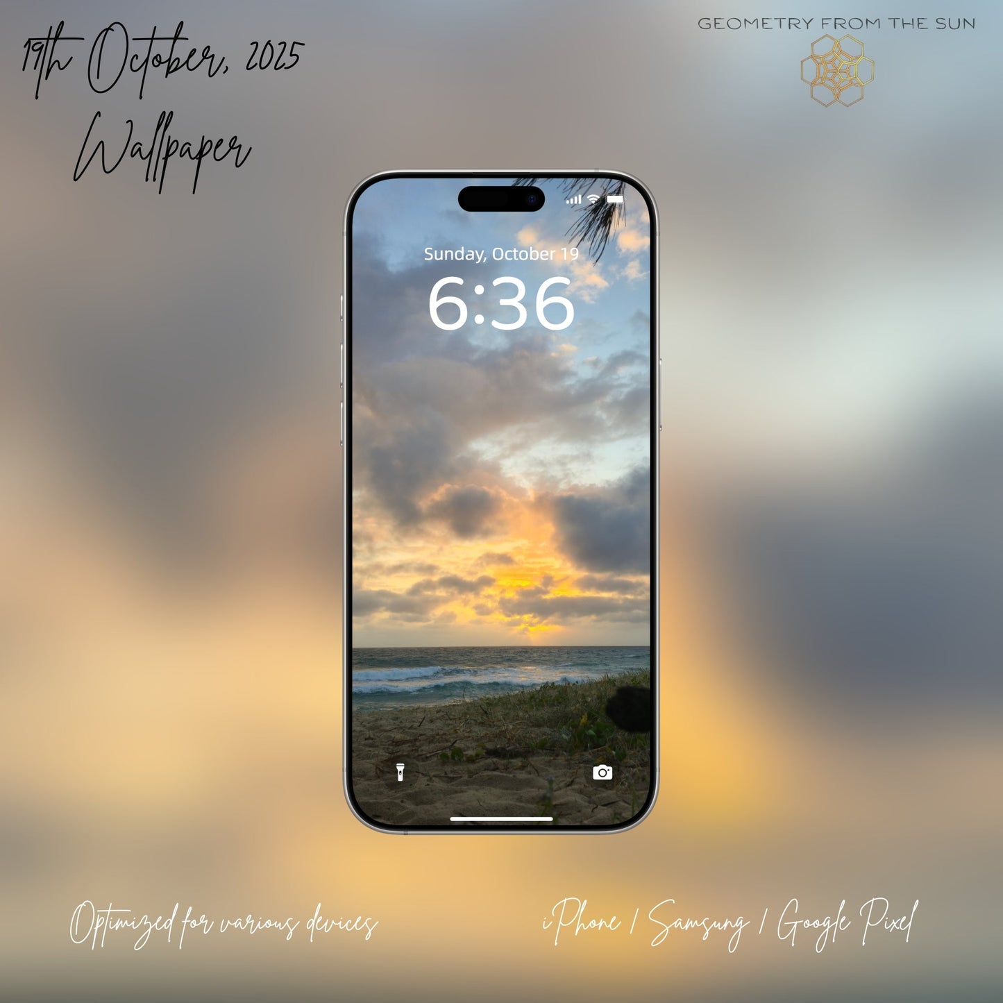 19 Oct 2025 Sunrise Wallpapers – 17 Device Sizes (iPhone, Samsung, Pixel, iPad, Desktop, 4K) - Geometry From The Sun