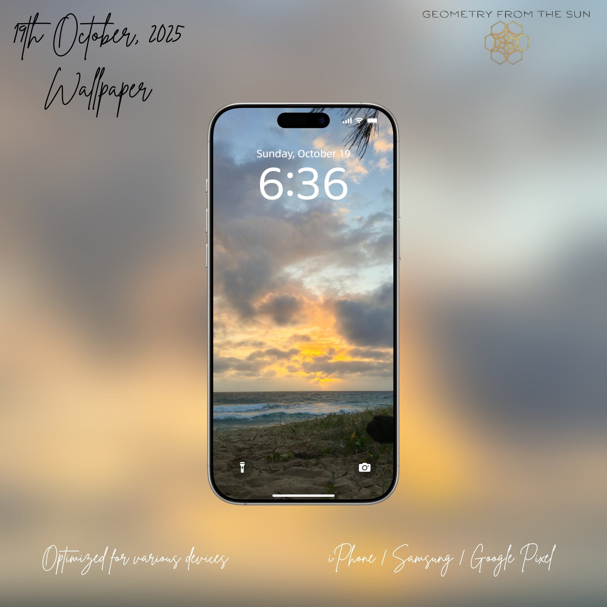 19 Oct 2025 Sunrise Wallpapers – 17 Device Sizes (iPhone, Samsung, Pixel, iPad, Desktop, 4K) - Geometry From The Sun