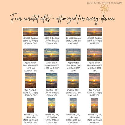 20 Nov 2025 Bright Sunrise Wallpapers – 4 Artistic Moods | iPhone, Samsung, iPad, Desktop (4K, HD) - Geometry From The Sun