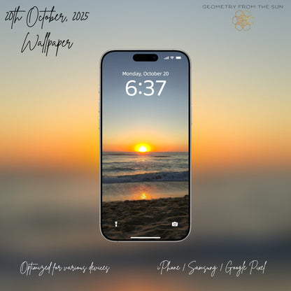 20 Oct 2025 Sunrise Wallpapers – 17 Device Sizes (iPhone, Samsung, Pixel, iPad, Desktop, 4K) - Geometry From The Sun