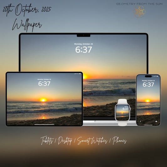 20 Oct 2025 Sunrise Wallpapers β 17 Device Sizes (iPhone, Samsung, Pixel, iPad, Desktop, 4K) - Geometry From The Sun