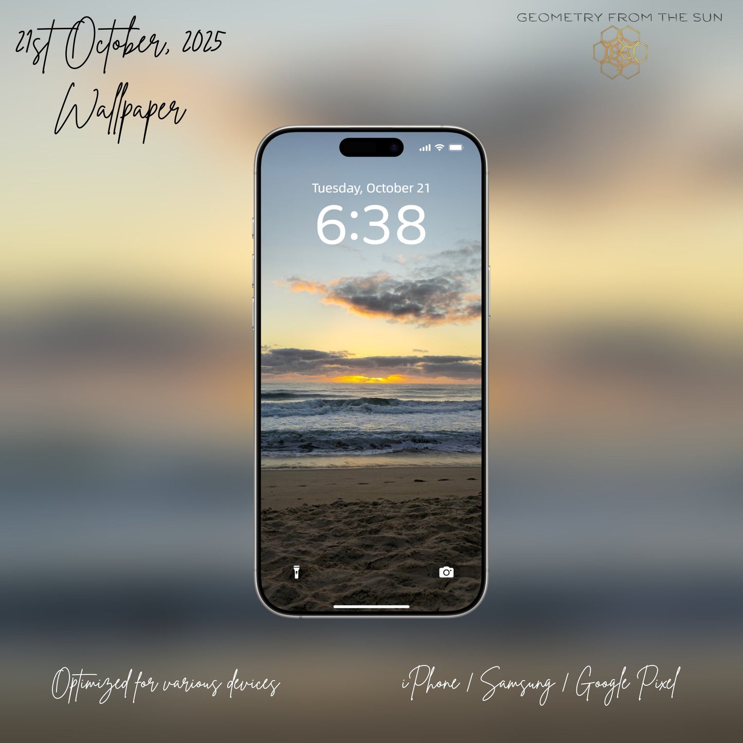 21 Oct 2025 Sunrise Wallpapers – 17 Device Sizes (iPhone, Samsung, Pixel, iPad, Desktop, 4K) - Geometry From The Sun