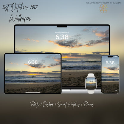 21 Oct 2025 Sunrise Wallpapers – 17 Device Sizes (iPhone, Samsung, Pixel, iPad, Desktop, 4K) - Geometry From The Sun