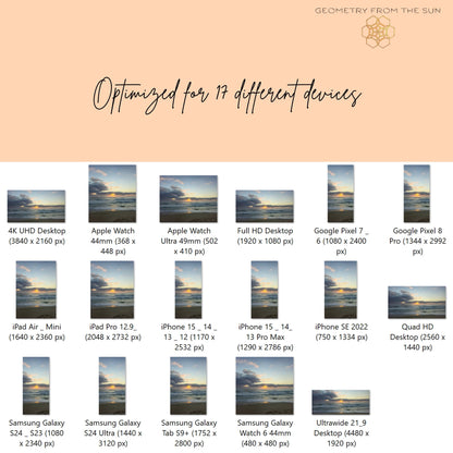 22 Oct 2025 Sunrise Wallpapers – 17 Device Sizes (iPhone, Samsung, Pixel, iPad, Desktop, 4K) - Geometry From The Sun