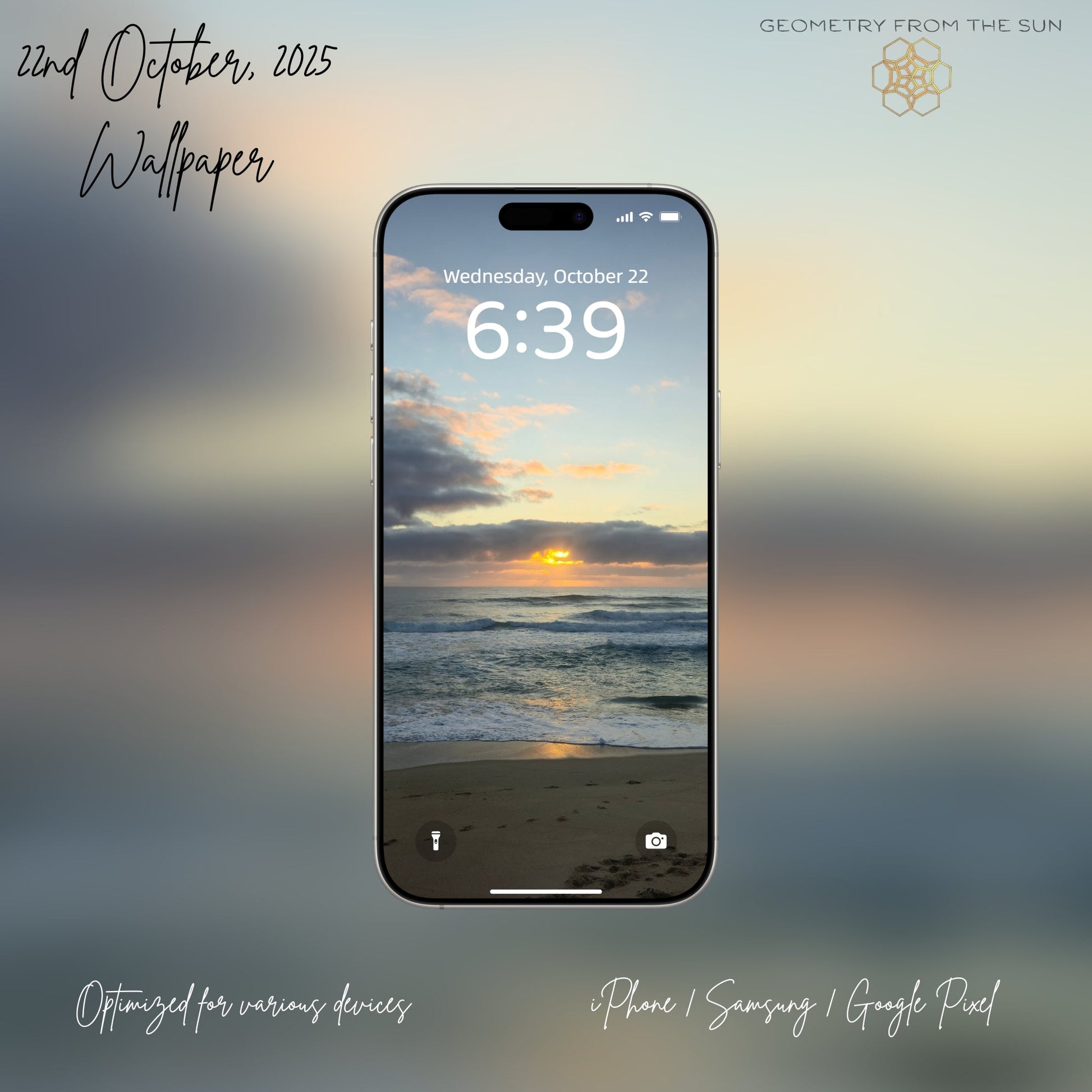22 Oct 2025 Sunrise Wallpapers – 17 Device Sizes (iPhone, Samsung, Pixel, iPad, Desktop, 4K) - Geometry From The Sun