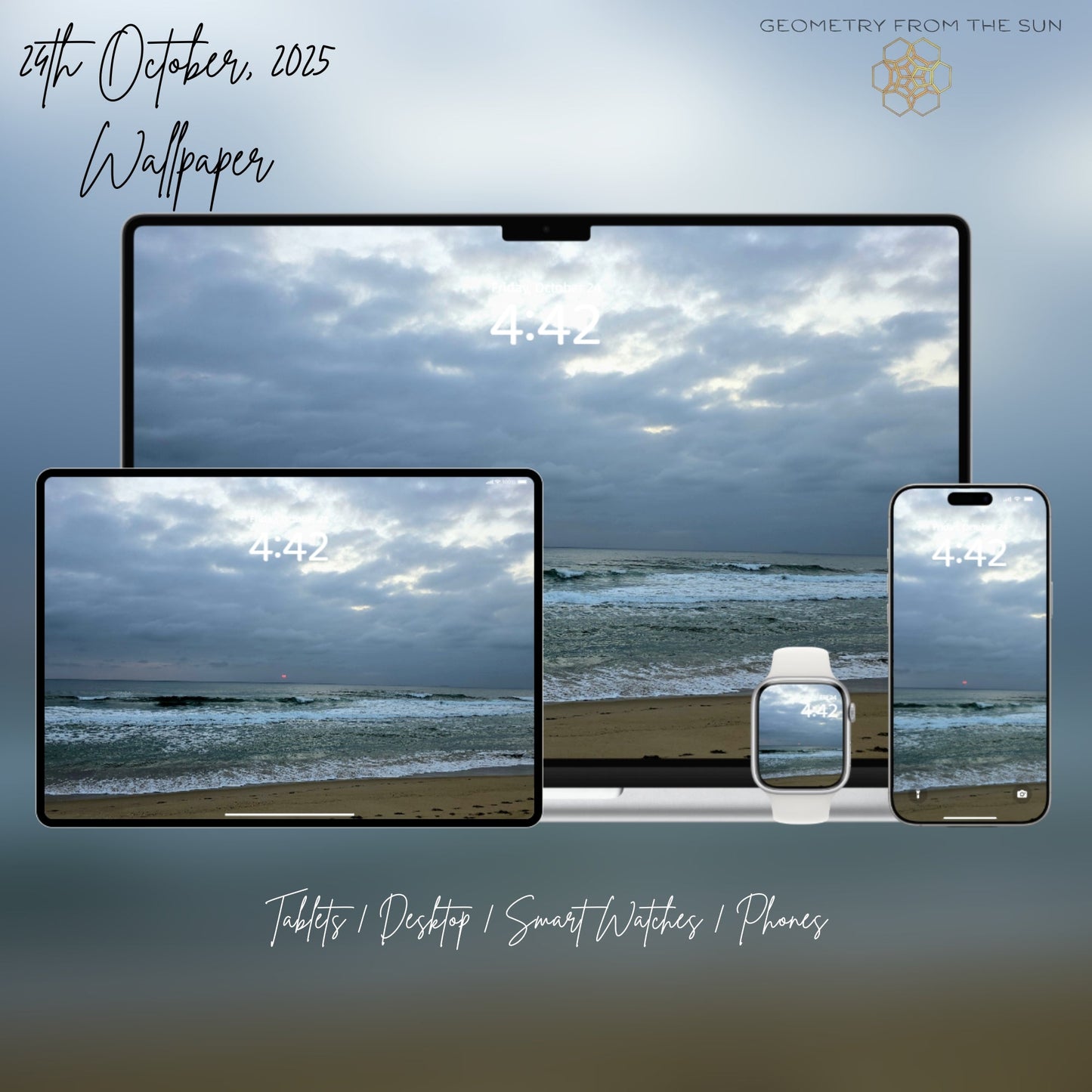 24 Oct 2025 Sunrise Wallpapers – 17 Device Sizes (iPhone, Samsung, Pixel, iPad, Desktop, 4K) - Geometry From The Sun