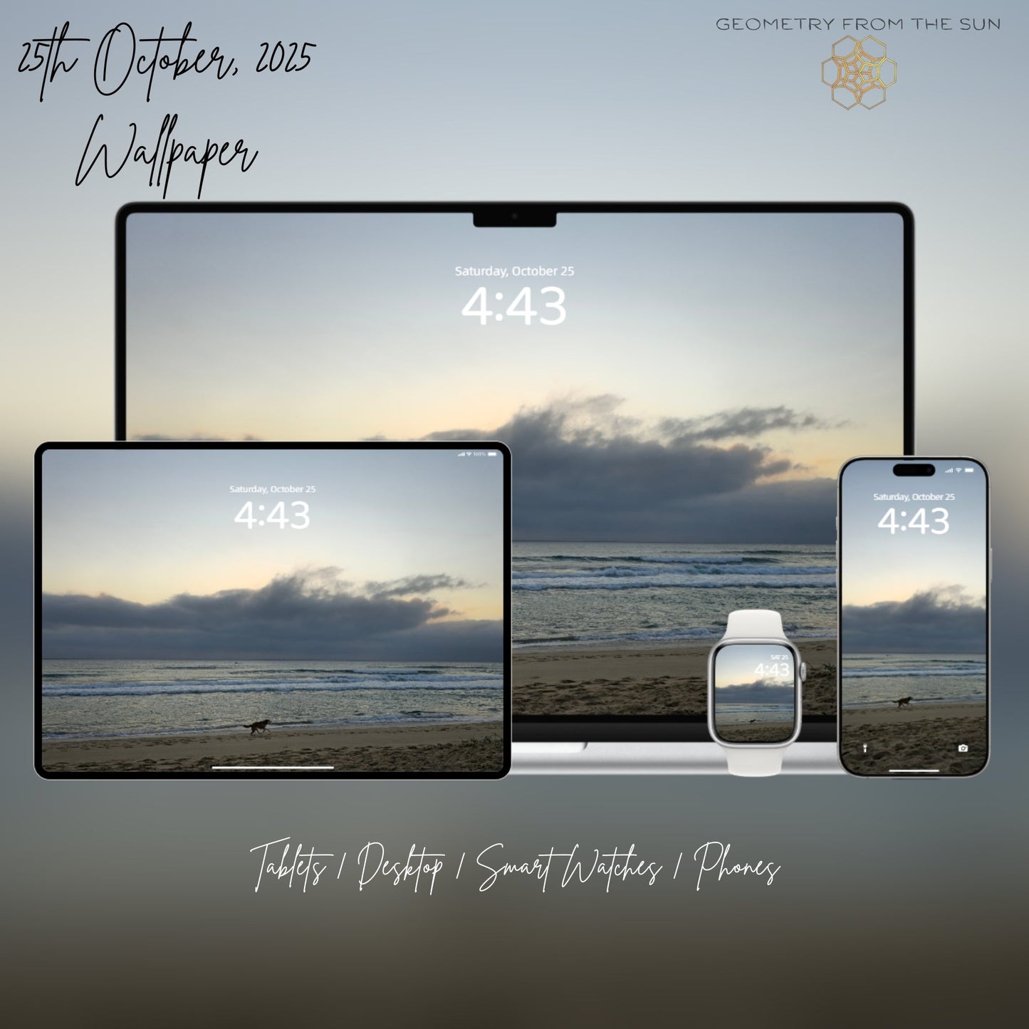 25 Oct 2025 Sunrise Wallpapers – 17 Device Sizes (iPhone, Samsung, Pixel, iPad, Desktop, 4K) - Geometry From The Sun