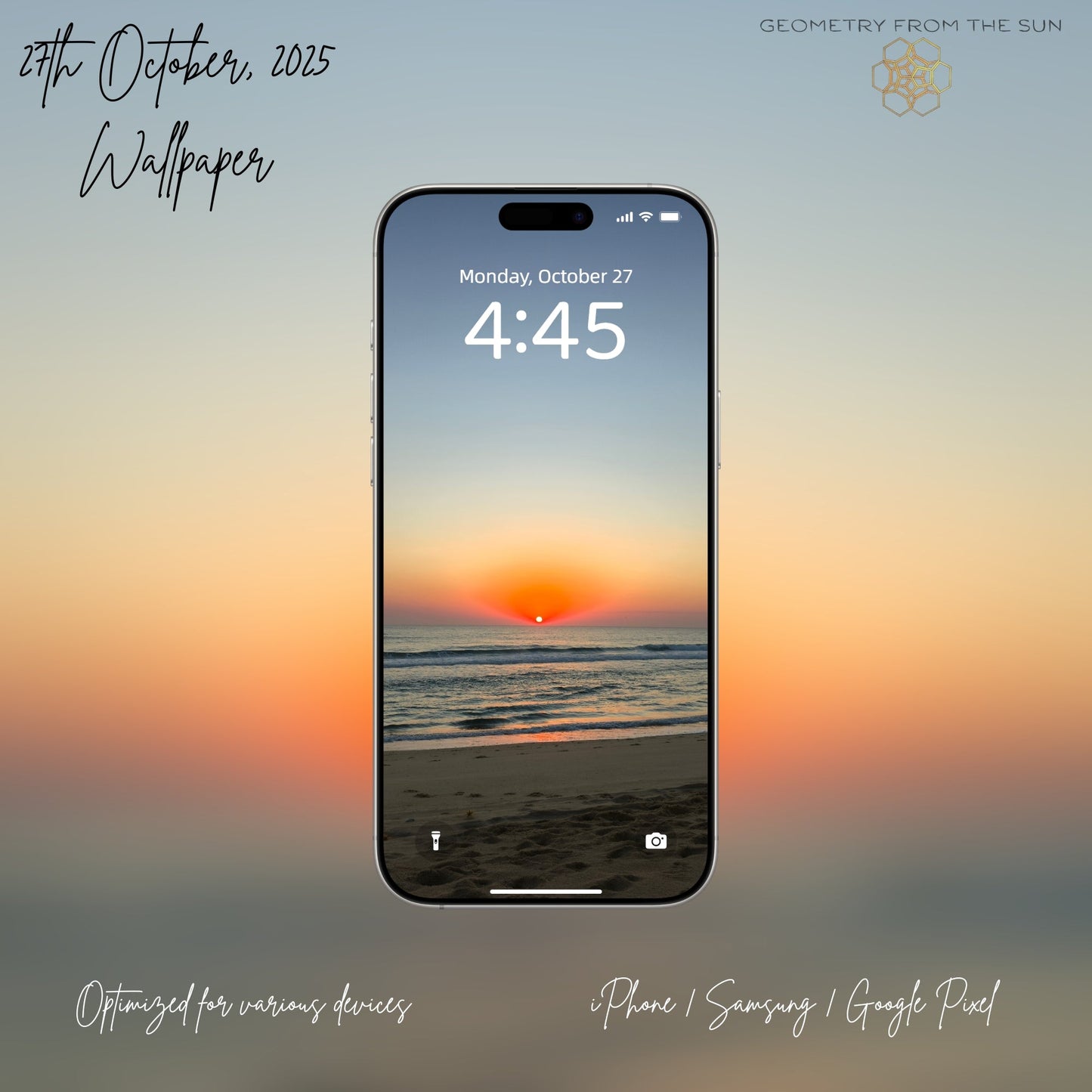 27 Oct 2025 Sunrise Wallpapers – 17 Device Sizes (iPhone, Samsung, Pixel, iPad, Desktop, 4K) - Geometry From The Sun