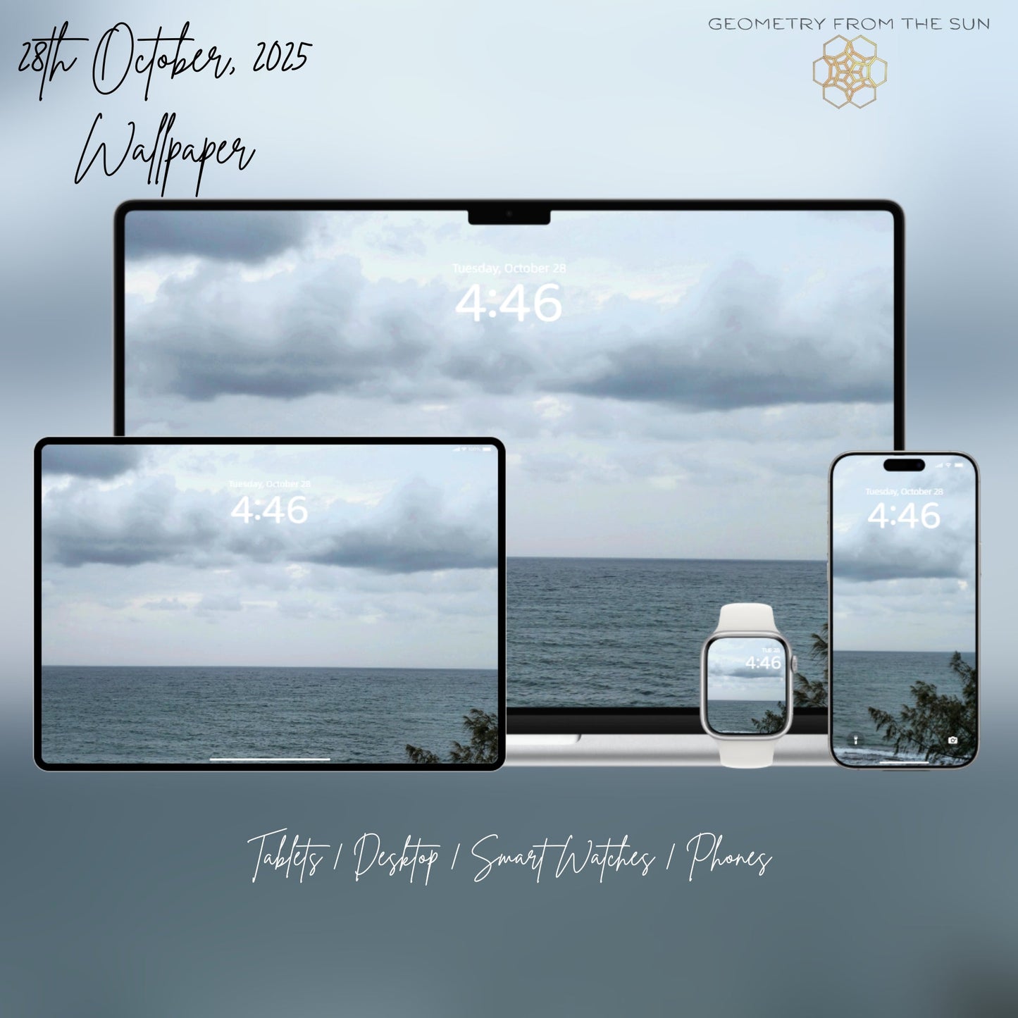 28 Oct 2025 Sunrise Wallpapers – 17 Device Sizes (iPhone, Samsung, Pixel, iPad, Desktop, 4K) - Geometry From The Sun