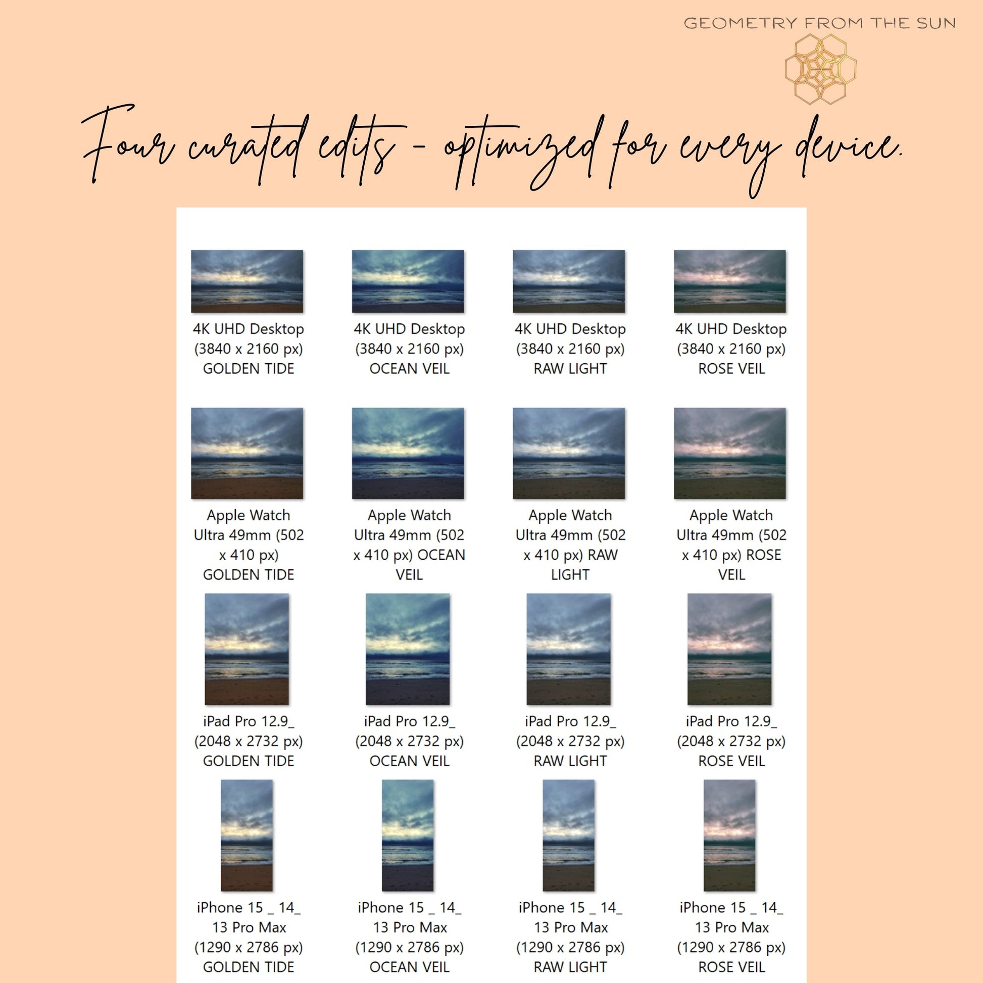 29 Oct 2025 Sunrise Wallpapers – 4 Artistic Moods | iPhone, Samsung, iPad, Desktop (4K, HD) - Geometry From The Sun