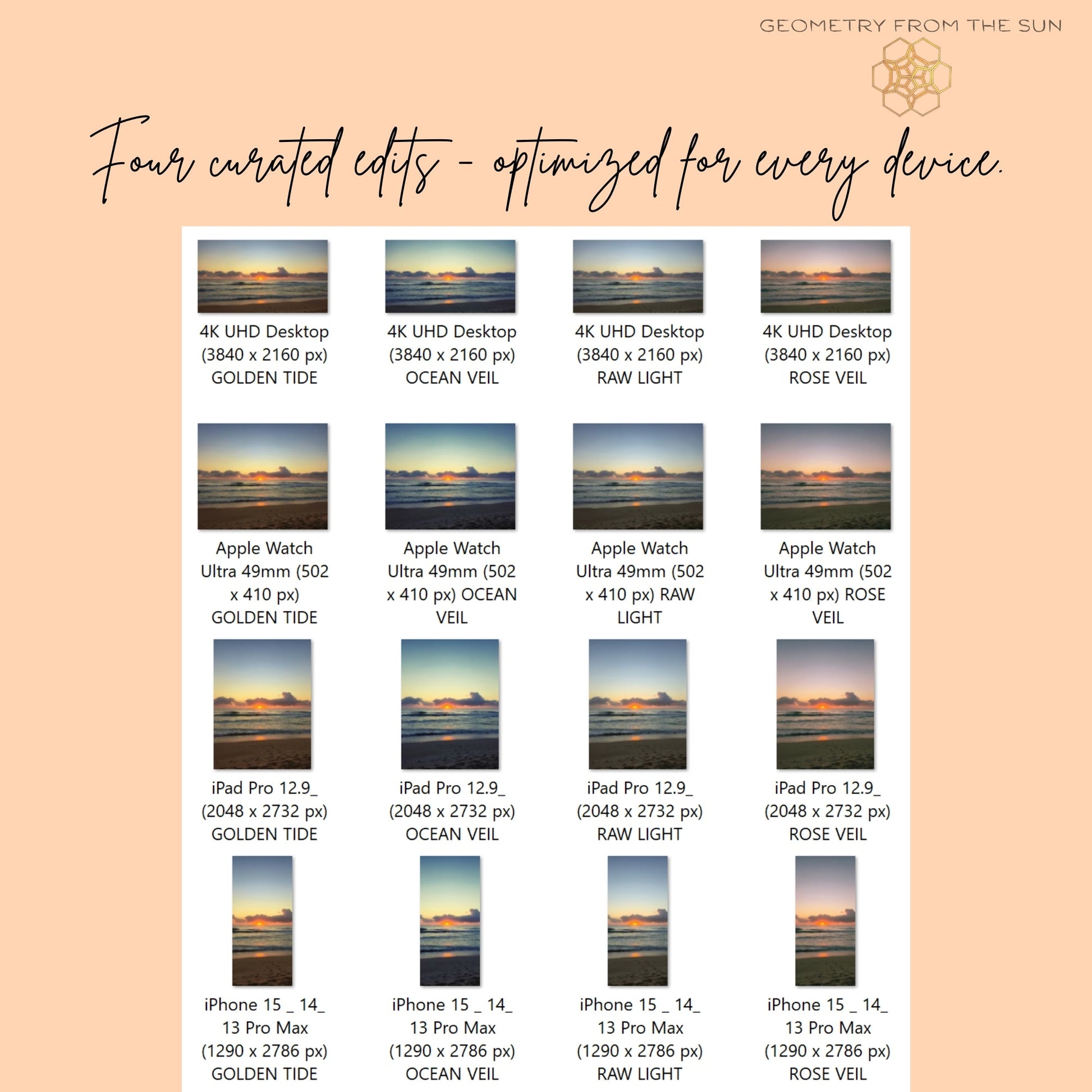 30 Oct 2025 Sunrise Wallpapers – 4 Artistic Moods | iPhone, Samsung, iPad, Desktop (4K, HD) - Geometry From The Sun