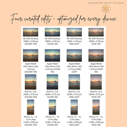 30 Oct 2025 Sunrise Wallpapers – 4 Artistic Moods | iPhone, Samsung, iPad, Desktop (4K, HD) - Geometry From The Sun